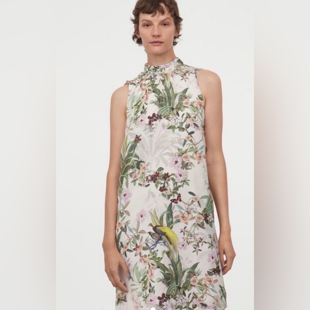 H&M Floral Sleeveless Halter Neck Dress